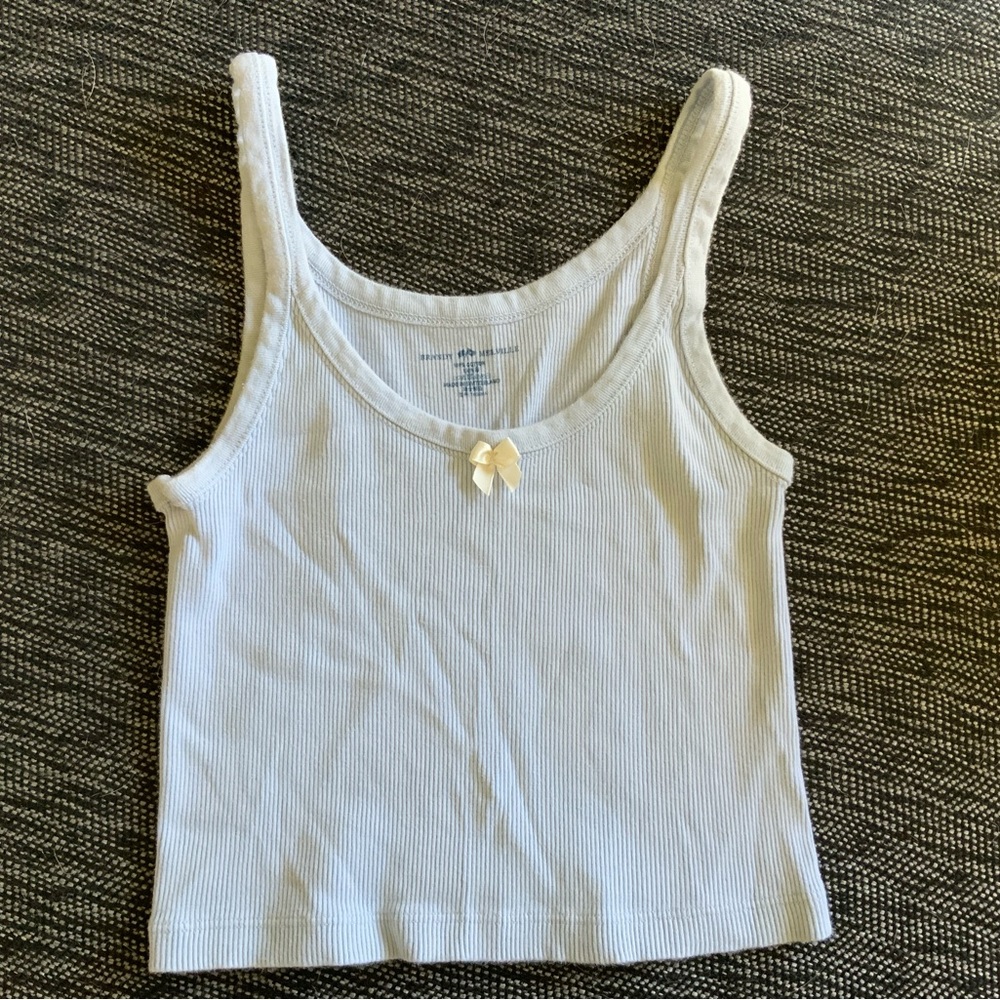 Brandy Melville Baby blue Ribbed Tank Top with Bow